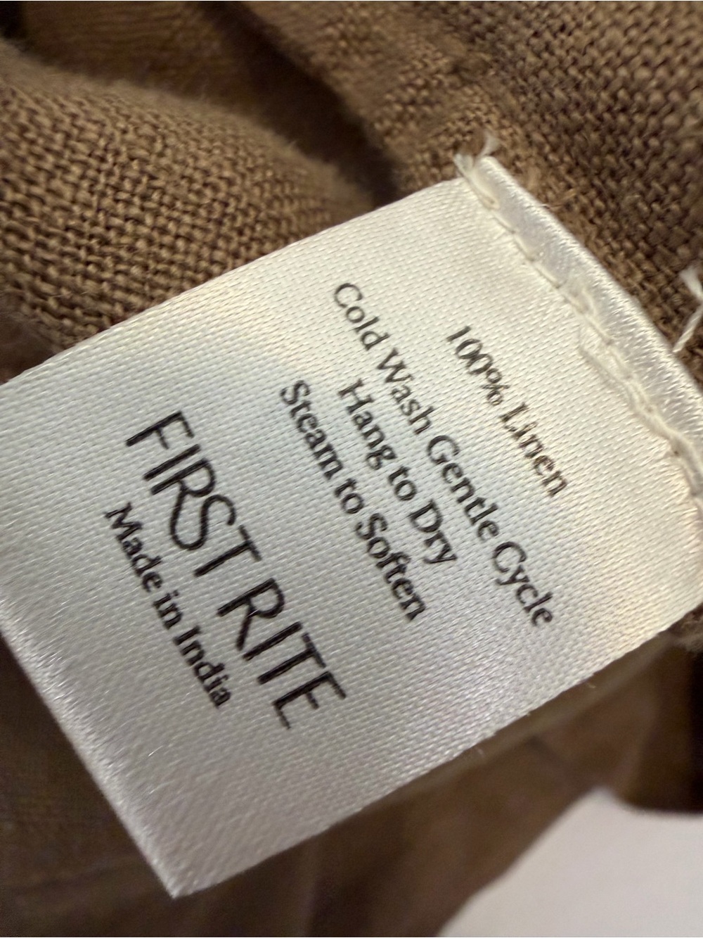 First Rite Amar 100% linen midi skirt Earth Brown elastic waistband XL - Picture 5 of 6